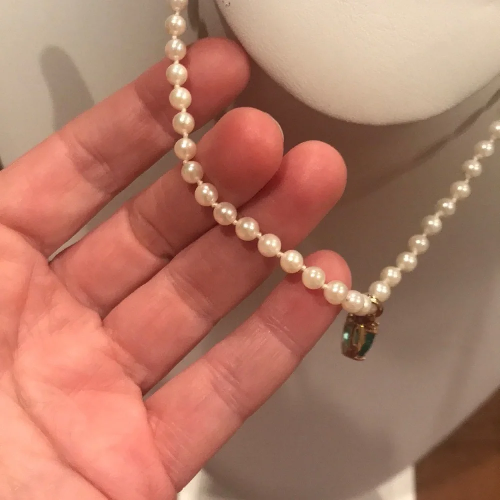 Amazing pearl necklace w/ tourmaline enhancer - Picture 3 of 8